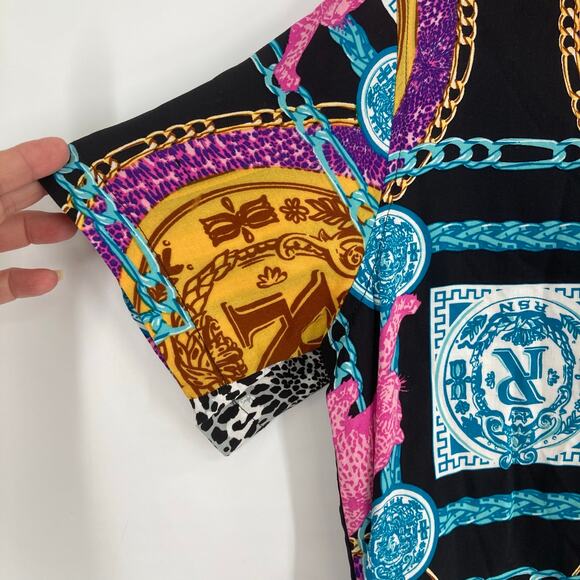 Reason Design Multi All Over Print Button Short Sleeve Shirt Men’s Medium NEW - Picture 6 of 14